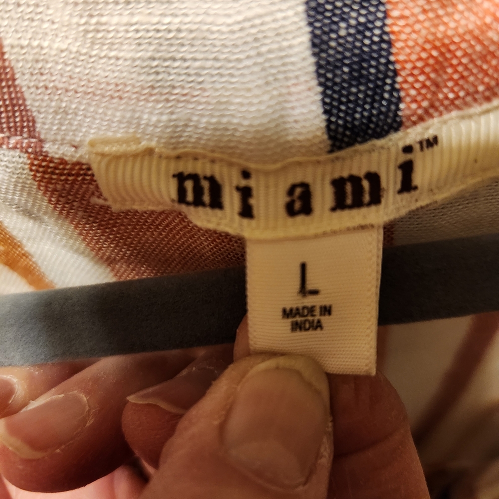 Miami Multicolor Striped Lace-Up Blouse - Picture 5 of 5